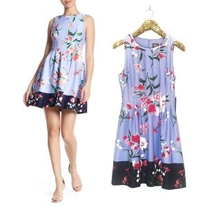 Vince Camuto Floral Print Fit & Flare Dress